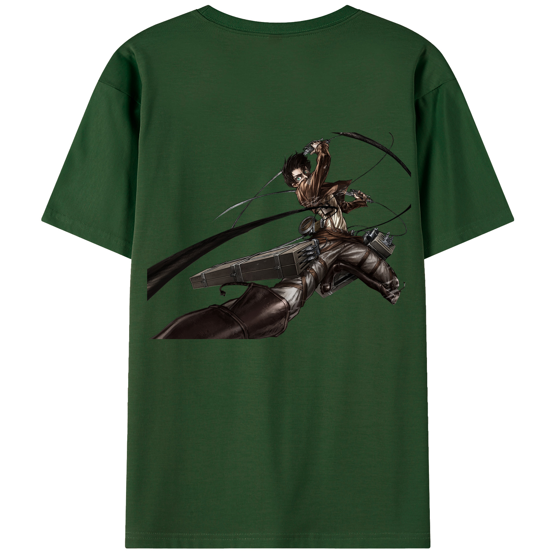 （画像用） 進撃の巨人 エレン･イェーガー Attack on Titan Eren Jäger 綿100％半袖Tシャツ（背面プリント）